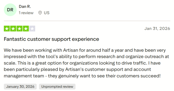 Artisan-Review-Trustpilot