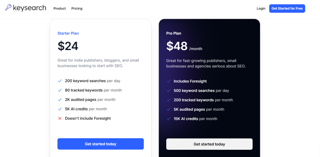 Keysearch Pricing
