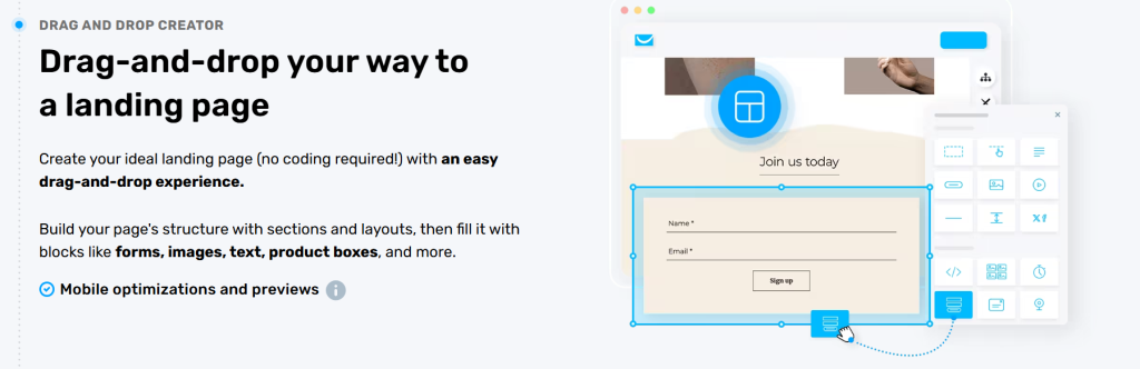 Drag-and-dropyour way to a landing page