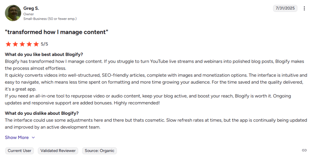 Blogify-Review-G2