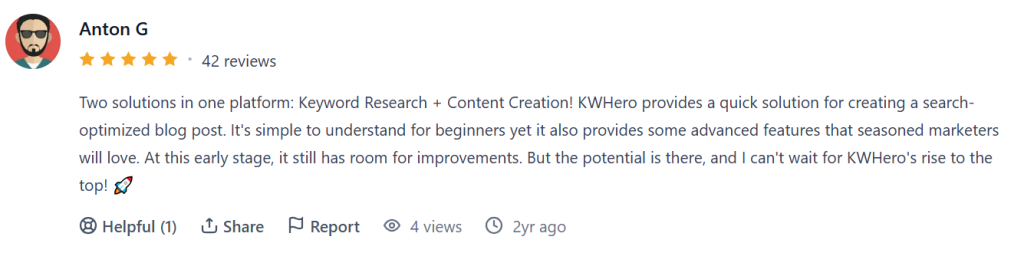 Kwhero-Review-Product Hunt