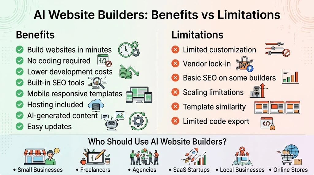 Ai website Builders: Benefits and its limitations