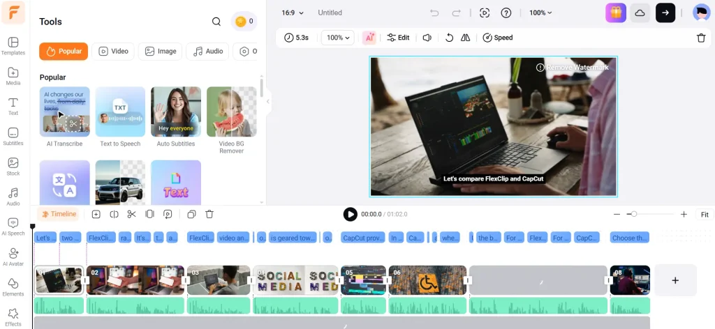 last step of blog converting into vedio by flexclip 