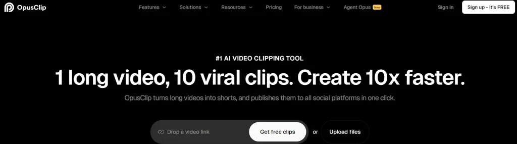 OpusClip ai vedio editor