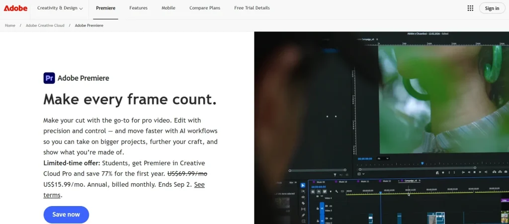 adobe premier pro ai vedio editing