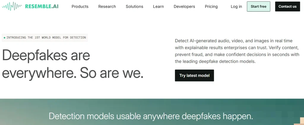 Resemble AI dashboard ss