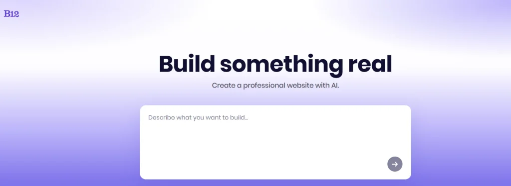 b12.io | ai website builder dashboard