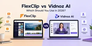 Side-by-side comparison of FlexClip video editor and Vidnoz AI avatar generator