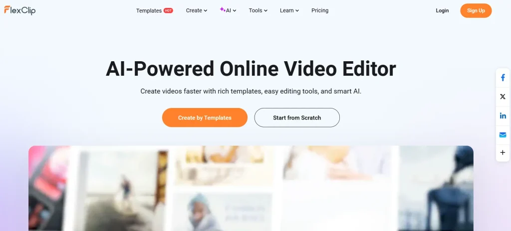 Flexclip website dashboard