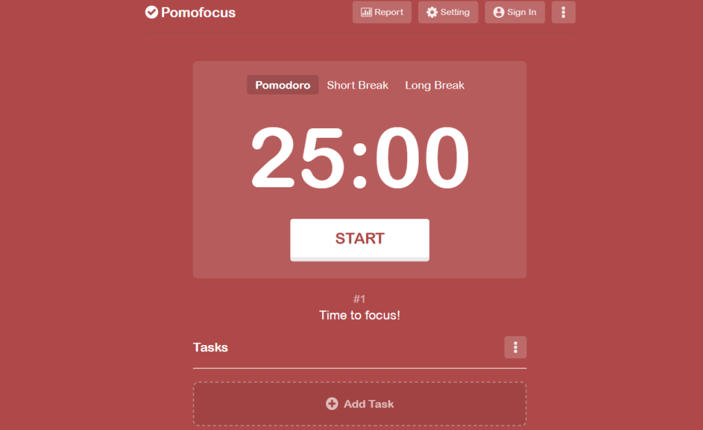 Pomofocus dashboard