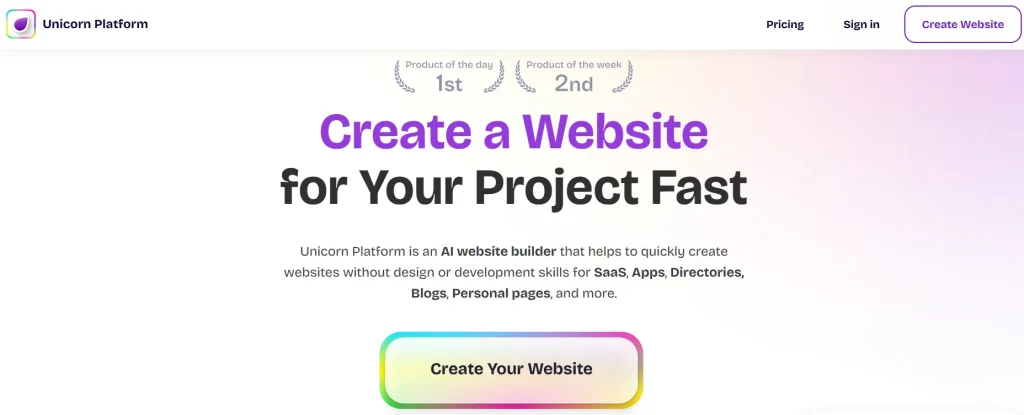Unicorn Platform | An Ai Website Builder Dashboard